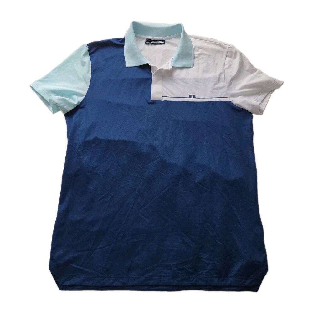 J Lindeberg Men's SHIRT POLO CLIFF Regular Fit Golf Navy Blue Sz M Medium NEW